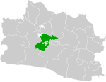 Map of West Java highlighting West Bandung Regency